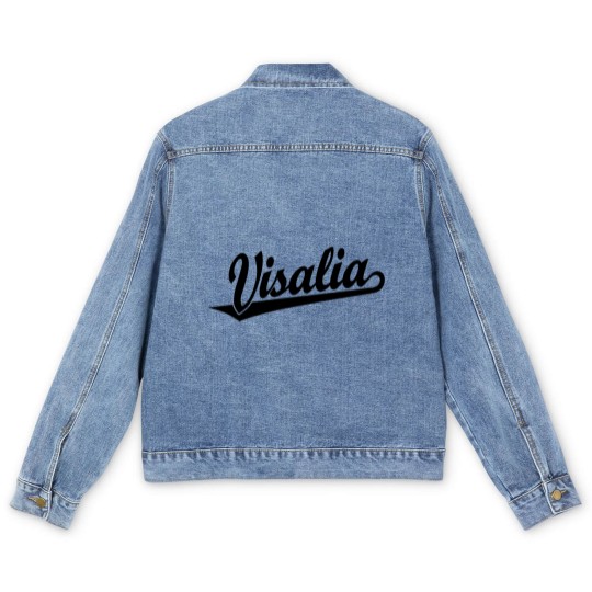 Discover Visalia script logo in black Men's Denim Jackets