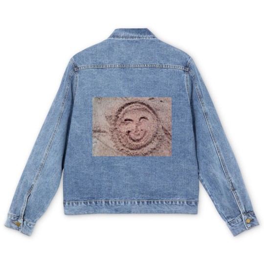 Discover Smiling Sun, Sand Emoticon, Summer Emoji Men's Denim Jackets