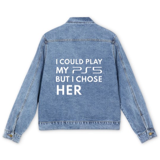 Discover Could play my PS5 White Men's Denim Jackets