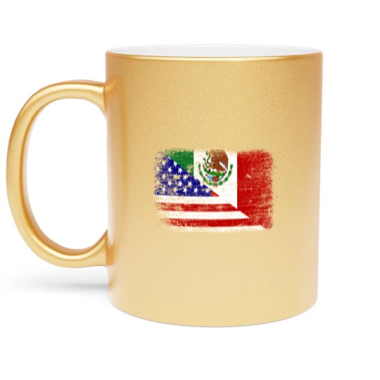 Discover Vintage Mexican American Flag Metallic Mugs