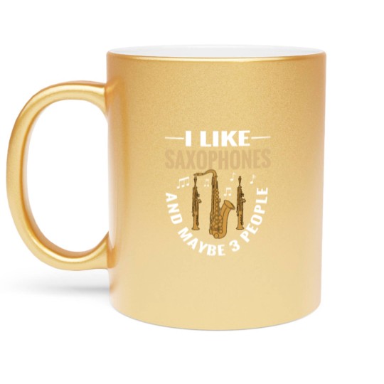 Discover Jazz Music Instrument Saxophone Boys Saxophonist Metallic Mugs