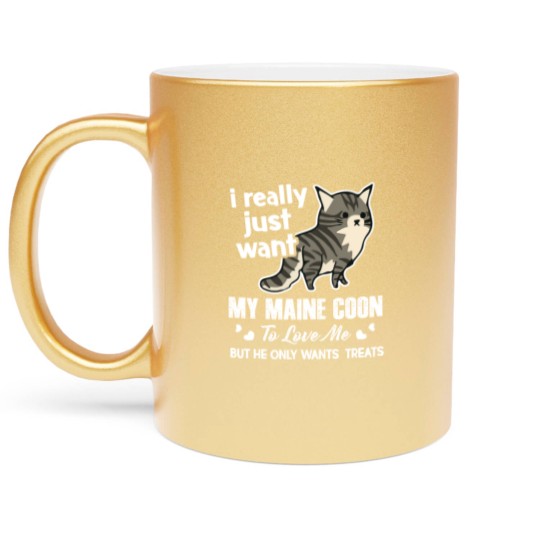 Discover Maine Coon Cat Lover Metallic Mugs Metallic Mugs