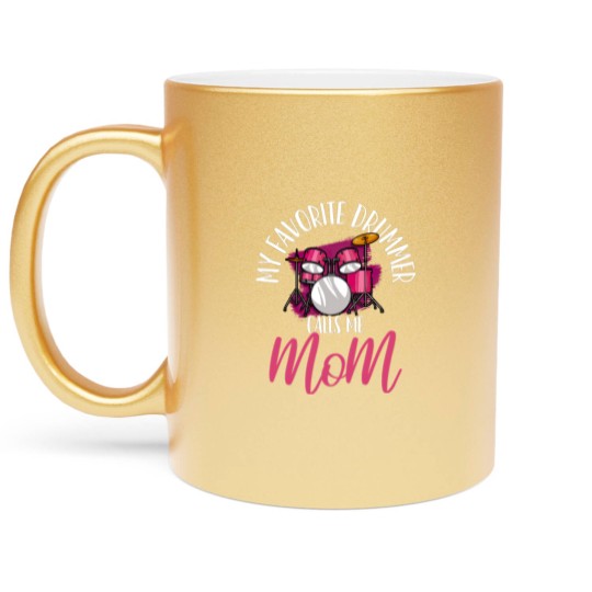 Discover Drummer Mom Drumset Drumming - Drummer Mom - Metallic Mugs