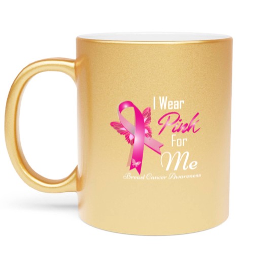 Discover wear pink for me breast cancer Metallic Mugs