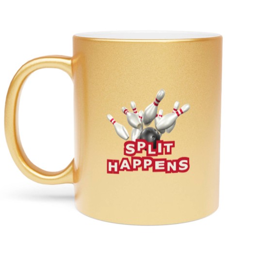 Discover Bowling Split Happens Metallic Mugs