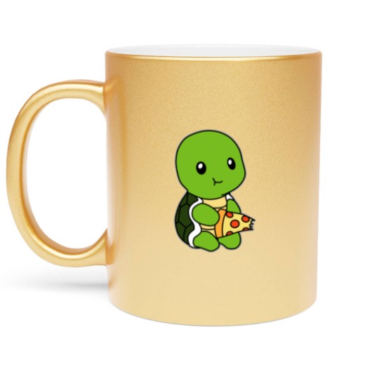 Discover Turtle pizza Metallic Mugs
