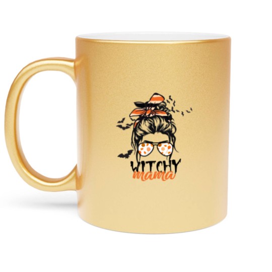 Discover Womens Halloween Candy Witchy Mama Metallic Mugs