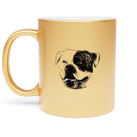 Discover American Bulldog Face Metallic Mugs