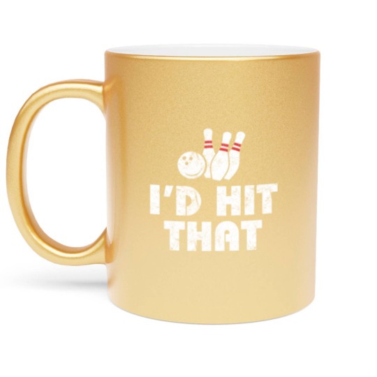 Discover Bowling Metallic Mugs - I'd Hit That - Vintage - Gift For Bowlers Metallic Mugs