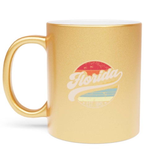Discover Retro Florida Home State FL Cool 70s Style Sunset Metallic Mugs