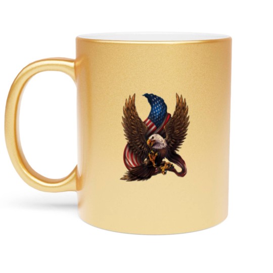 Discover Patriotic American Design With Eagle And Flag Metallic Mugs