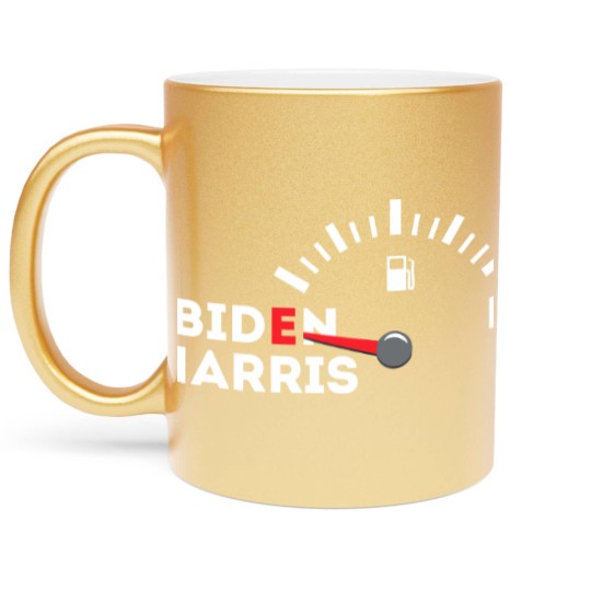 Discover Funny Biden Gas Metallic Mugs | Empty Fuel Tank Gas Shortage Metallic Mugs
