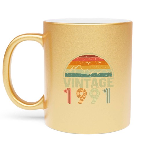 Discover Classic 30th Birthday Gift Idea Vintage 1991 Metallic Mugs