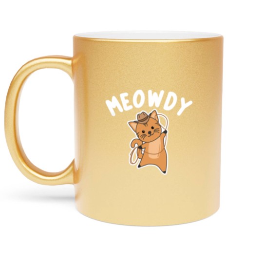 Discover Cowboy Cat Metallic Mugs Meowdy Howdy Cat Cowboy With Lasso Cute Cats