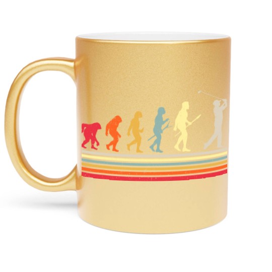 Discover Retro Golf Evolution Gift For Golfers & Golf Players Metallic Mugs
