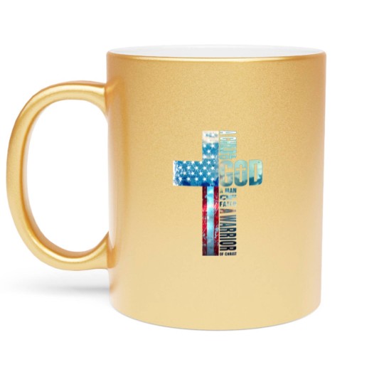 Discover Faith Cross American Flag Metallic Mugs Christ Jesus Religious Metallic Mugs