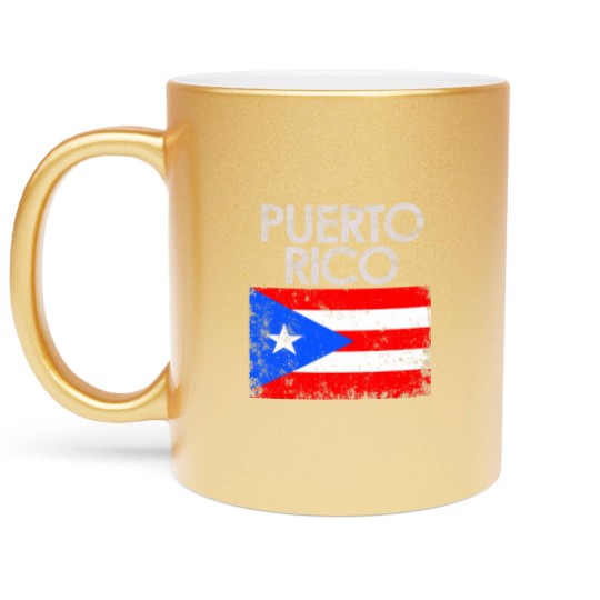 Discover Vintage Puerto Rico Rican Flag Metallic Mugs