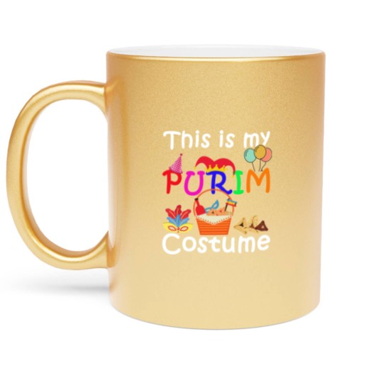 Discover This Is My Purim Costume Jewish Metallic Mugs