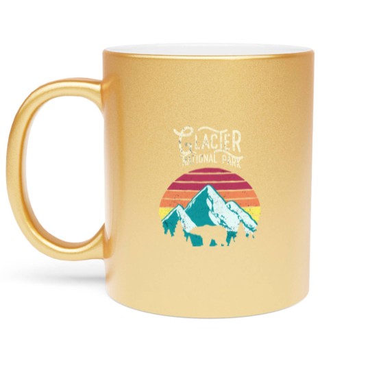 Discover Vintage Glacier National Park Mountain Bear Sweat Metallic Mugs