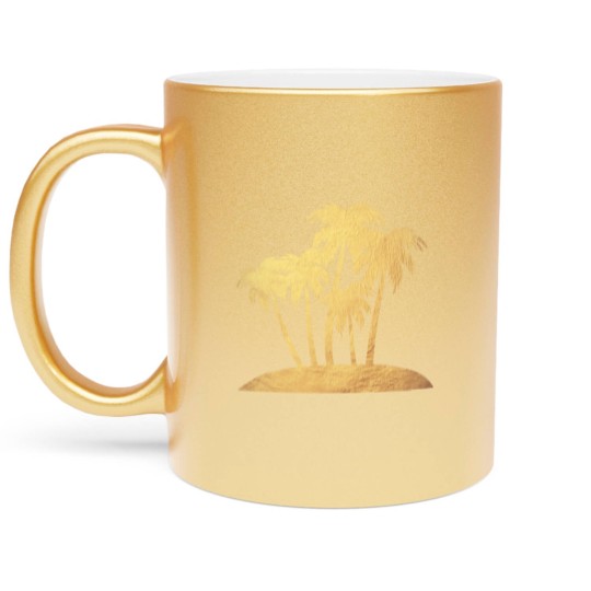 Discover Palm Gold Beach Vacation Island Luxury Summer Sun Metallic Mugs