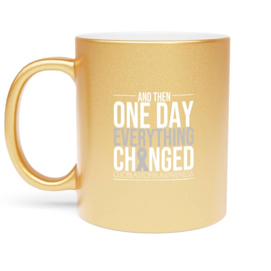 Discover Glioblastoma Awareness Figh Brain Tumor Cancer Metallic Mugs