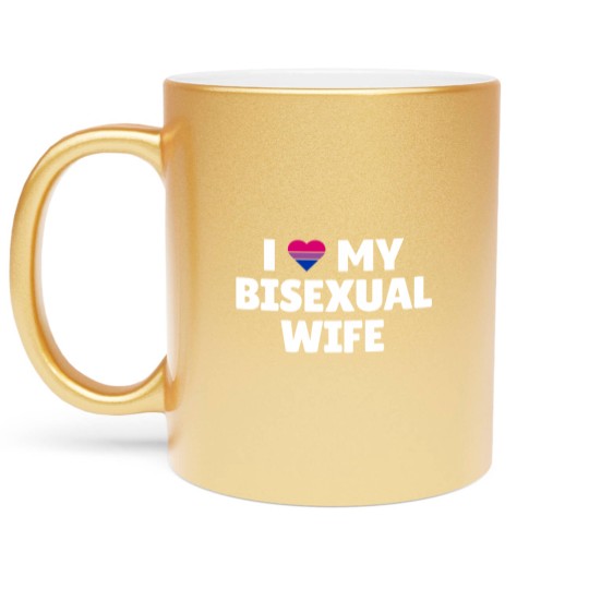 Discover Bisexual Pride - I Love My Bisexual Wife Metallic Mugs