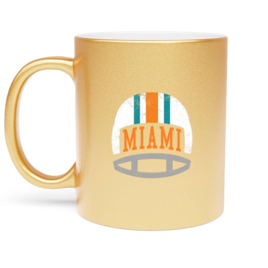 Discover Miami Retro Helmet - Aqua - Dolphins - Metallic Mugs
