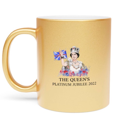 Discover Queen Elizabeth II Platinum Jubilee 1952-2022 CELIBRATION Metallic Mugs  Union Jack Metallic Mugs The Queen's Crown Royal Metallic Mugs