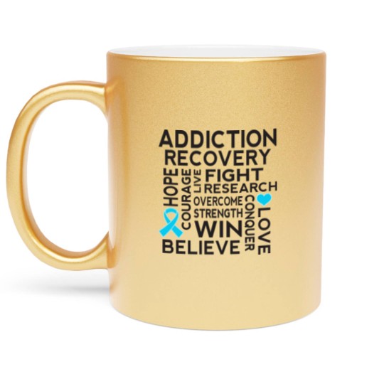 Discover Addiction Recovery Awareness Ribbon - Addiction Recovery Awareness - Metallic Mugs