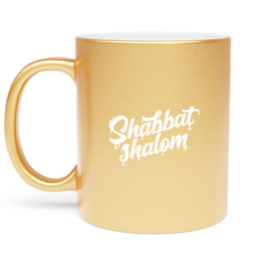Discover Shabbat Shalom Drip - Sabbath - Metallic Mugs