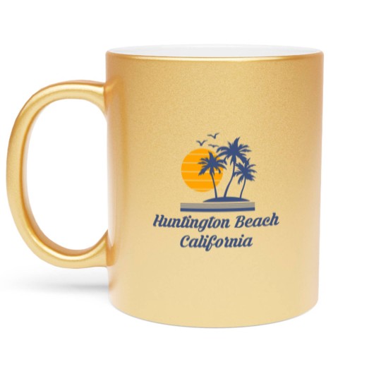 Discover Huntington Beach California Metallic Mugs CA Tourist Gifts Metallic Mugs