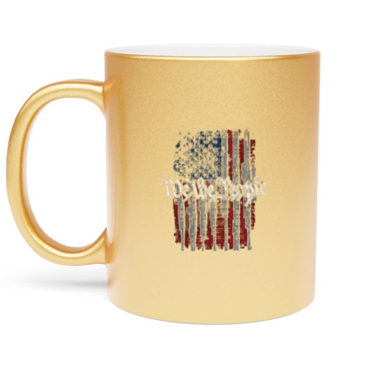 Discover Defending Freedom Collection We The People American Flag Short Sleeve Metallic Mugs-Black-XL