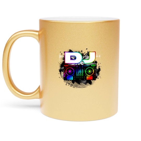 Discover Dj Music Lover Music Player Sound Cool Funny Gift Metallic Mugs