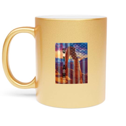 Discover Utah American Flag Metallic Mugs