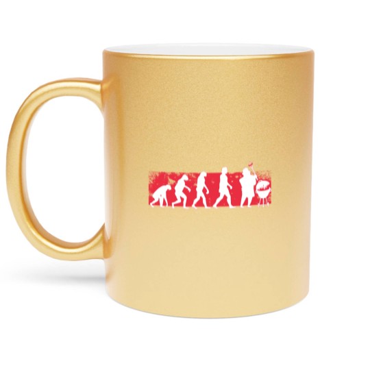 Discover Grill Evolution BBQ Grilling Meat Gift For Dad Metallic Mugs