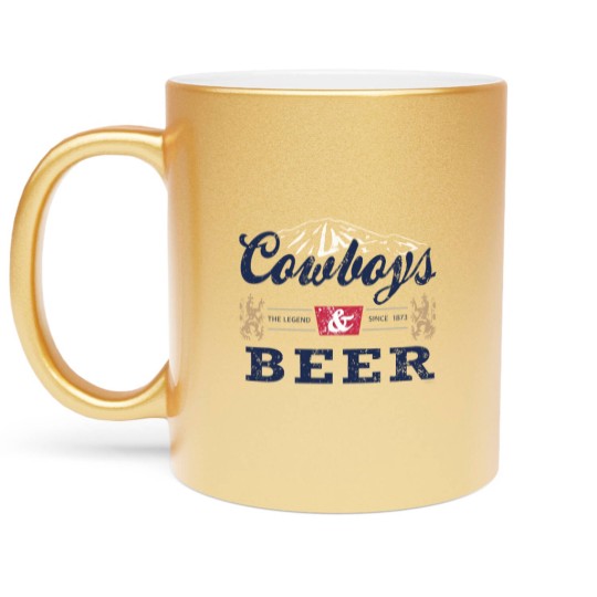 Discover Cowboys And Beer Metallic Mugs, Vintage Vibe Western Metallic Mugs