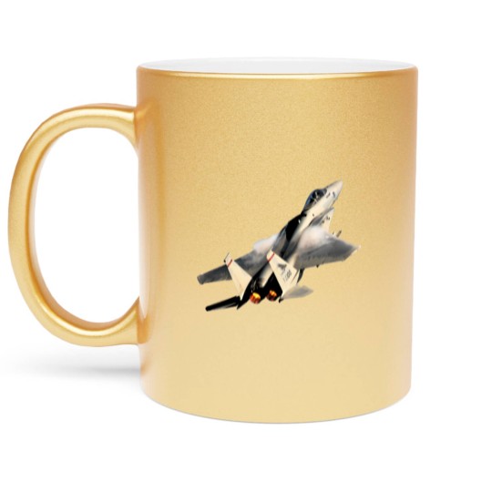 Discover F-15C Eagle afterburner no background - F 15 Eagle - Metallic Mugs