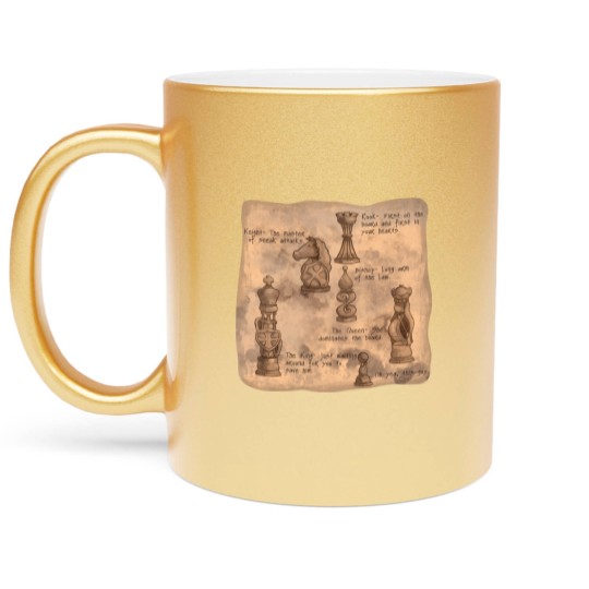 Discover Fantasy Chessmen - Chess - Metallic Mugs