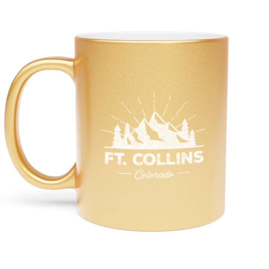 Discover Ft Fort Collins Colorado CO Metallic Mugs Vintage Hiking Retro Metallic Mugs