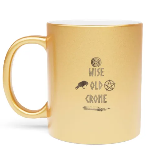Discover Wise Old Crone Wicca Pagan Triple Goddess Feminist Metallic Mugs