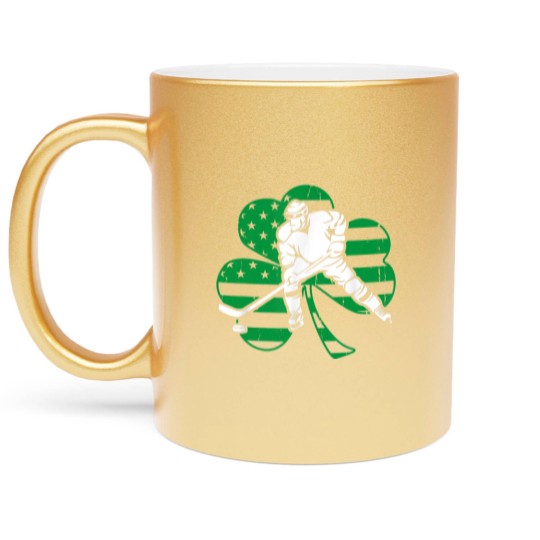 Discover Irish Hockey Player Shamrock St Patrick's Day Metallic Mugs