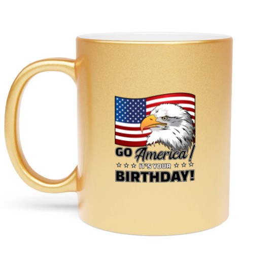Discover 4th of July American Flag Eagle - 4th Of July - Metallic Mugs