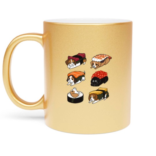 Discover Sushi Beagle - Beagle - Metallic Mugs