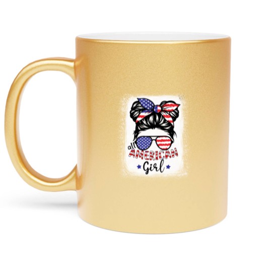 Discover All American Girl Bleached Metallic Mugs Patriotic July 4th Metallic Mugs