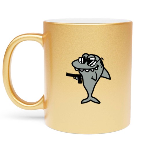 Discover hai gangster criminal criminal thief robber pistol Metallic Mugs