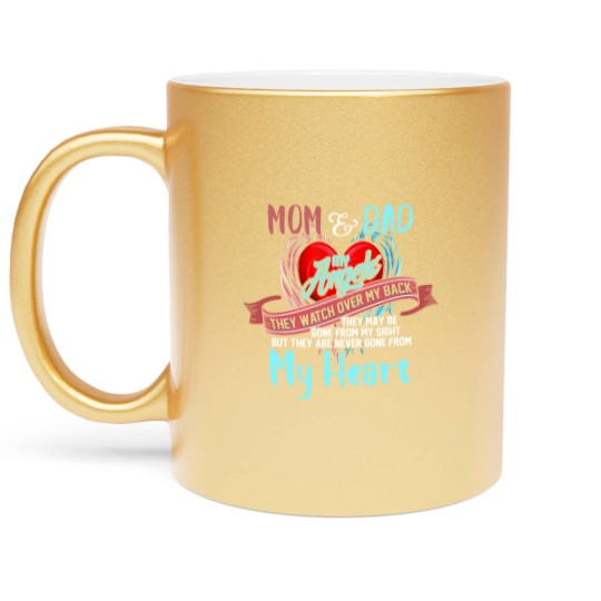 Discover Mom & Dad My Angels Metallic Mugs - in memory of parents In Heaven Metallic Mugs
