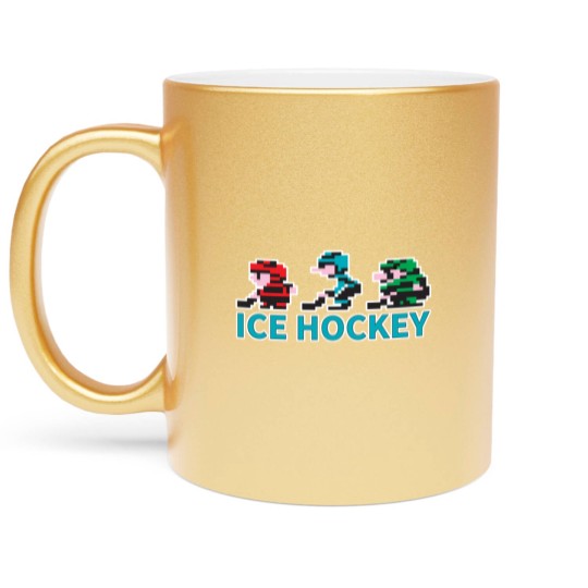 Discover 8-bit Ice Hockey Guys for Dark Metallic Mugs - Nintendo - Metallic Mugs