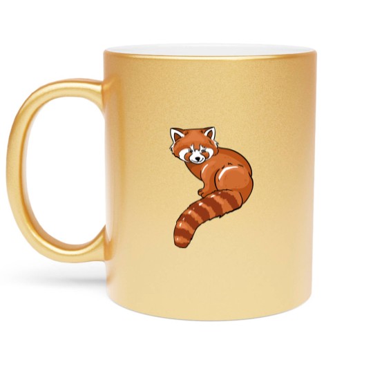 Discover Red Panda Lover Illustration Gifts Red Pandas Gift Metallic Mugs