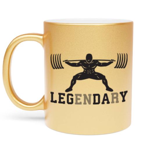 Discover LEGENDARY - Leg Day - Squat Metallic Mugs