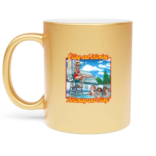 Discover Oiling and Lotioning - TEXT - The Sandlot - Metallic Mugs